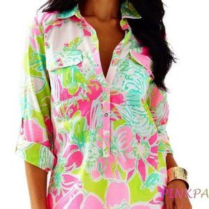 Lily Pulitzer Captiva/Don't Give a CluckShirtdress